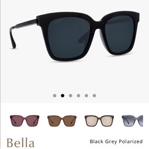 Diff Sunglasses - Bella - Black Grey Polarized with Gold